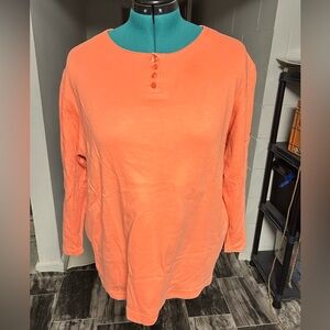 dressbarn Vibrant Orange Long Sleeve Top Womens size 14 16